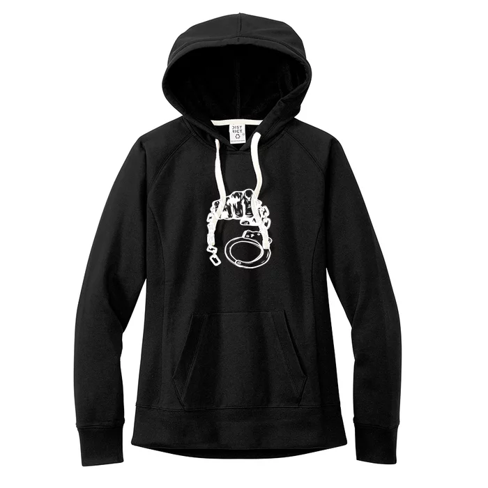 Hand Drawn Handcuff Fist Women's Fleece Hoodie