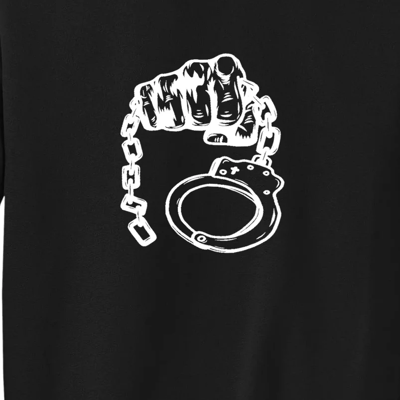 Hand Drawn Handcuff Fist Tall Sweatshirt