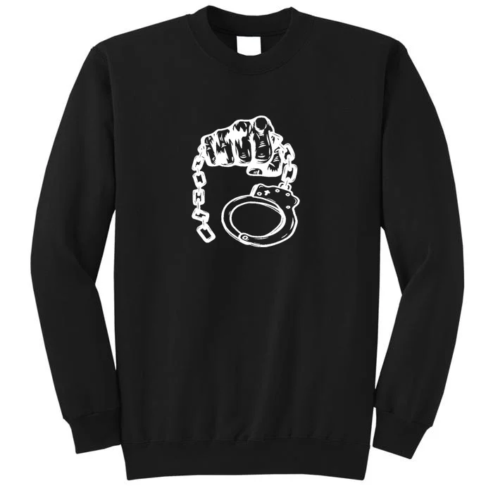 Hand Drawn Handcuff Fist Tall Sweatshirt