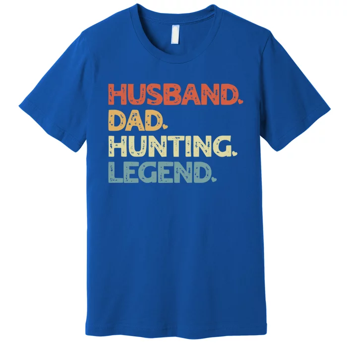 Husband Dad Hunting Legend Vintage Funny Hunting Father Gift Premium T-Shirt