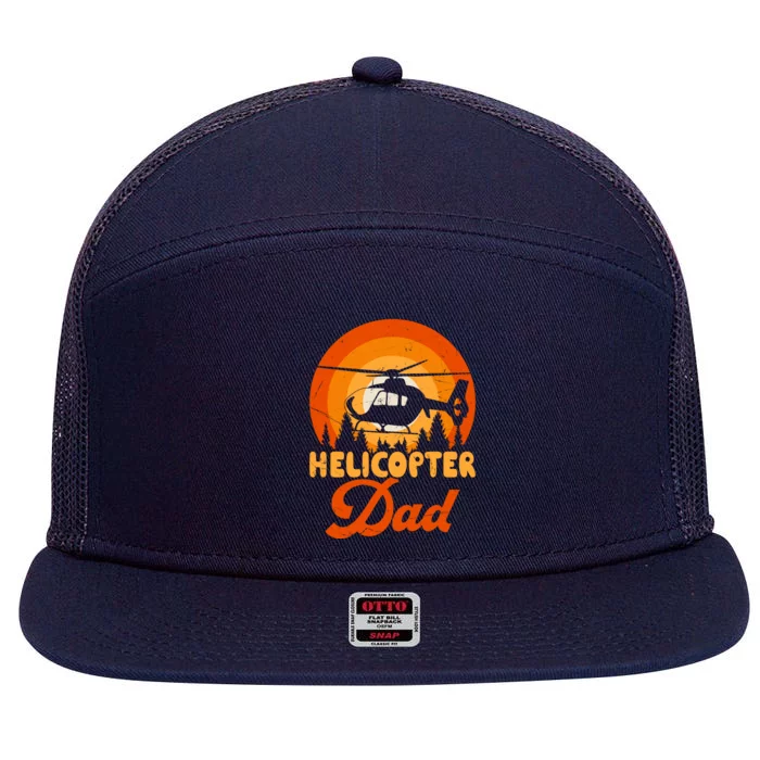 Helicopter Dad 7 Panel Mesh Trucker Snapback Hat