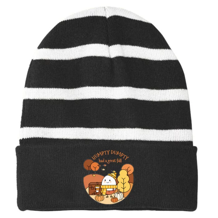 H.umpty D.umpty Had A Great Fall Happy Fall Yall Autumn Gifts Striped Beanie with Solid Band