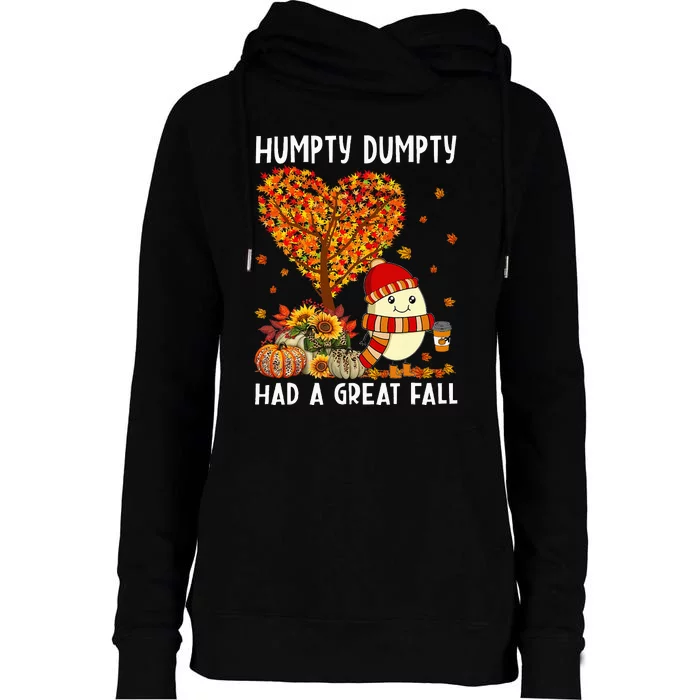 H.umpty D.umpty Had A Great Fall Thanksgiving Autumn Halloween Womens Funnel Neck Pullover Hood