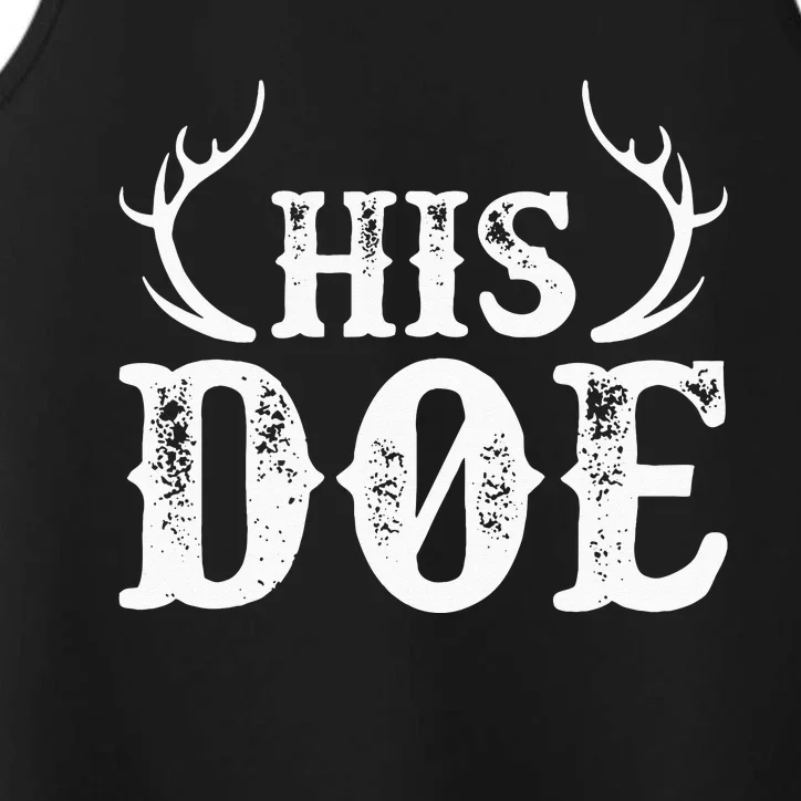 His Doe Her Buck Couples Cute Country Southern Hoodie Performance Tank