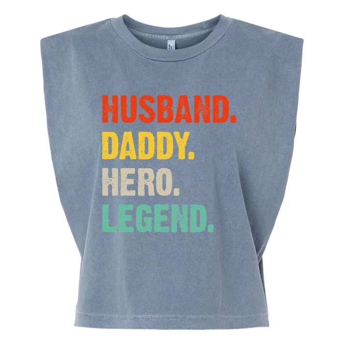 Husband Daddy Hero Legend Father´s Day Papa Best Dad Garment-Dyed Women's Muscle Tee