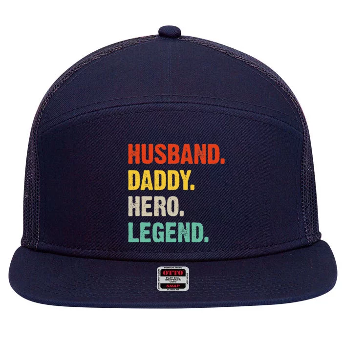 Husband Daddy Hero Legend Father´s Day Papa Best Dad 7 Panel Mesh Trucker Snapback Hat