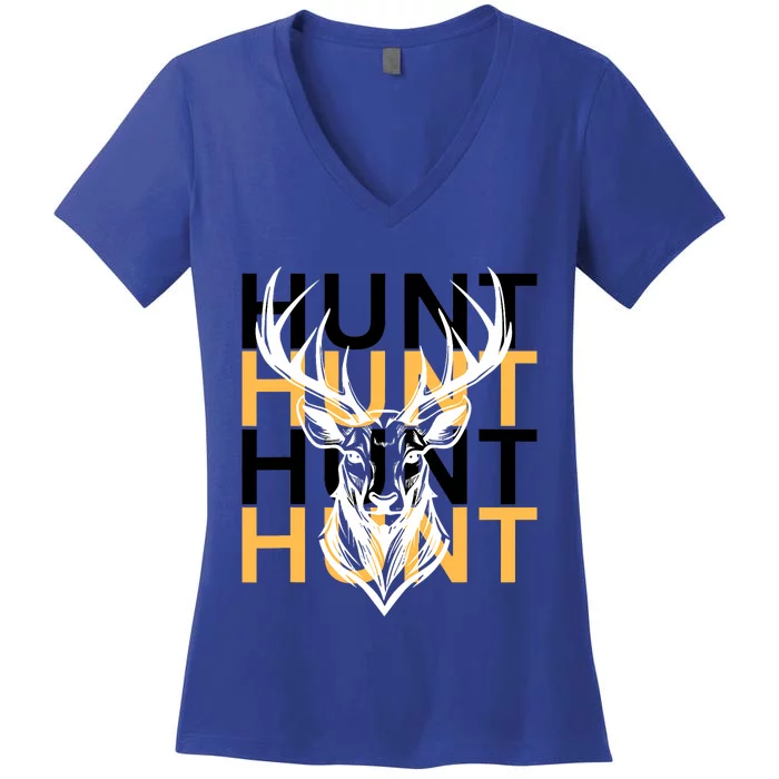 Hunt Deer Hunting Apparel Outdoorsman Women's V-Neck T-Shirt