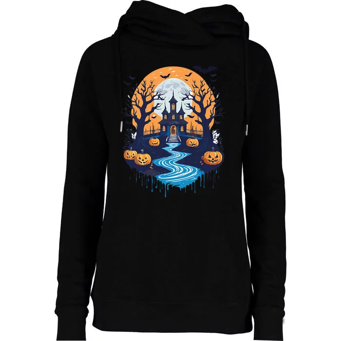 Halloween Design Halloween Trick Or Treating Womens Funnel Neck Pullover Hood