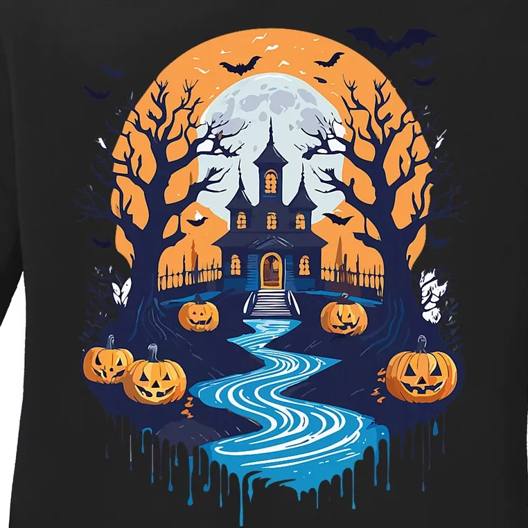 Halloween Design Halloween Trick Or Treating Ladies Long Sleeve Shirt