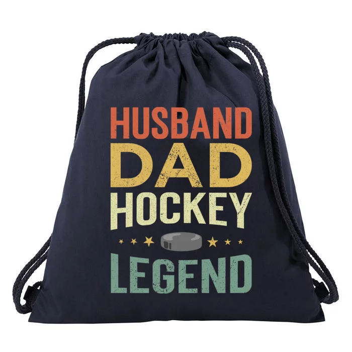 Husband Dad Hockey Legend Gift Drawstring Bag