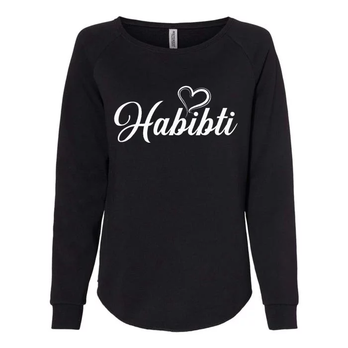 Habibti Darling Heart Arabic Womens California Wash Sweatshirt