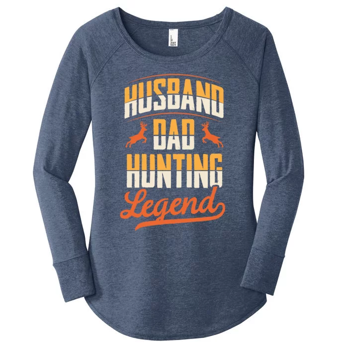 Husband Dad Hunting Legend Funny Deer Hunting Fathers Day Gift Women's Perfect Tri Tunic Long Sleeve Shirt