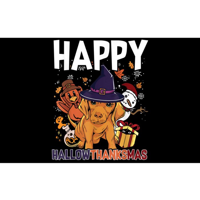 Hallothanksmas Dachshund Halloween Christmas Thanksgiving Bumper Sticker