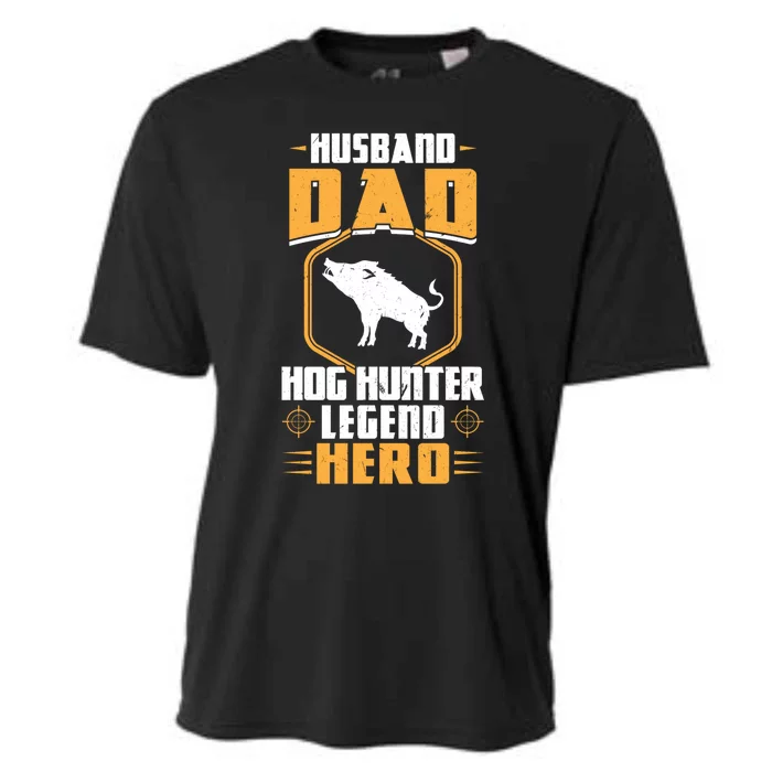 Husband Dad Hog Hunter Legend Hero Hog Hunting Gift Cooling Performance Crew T-Shirt