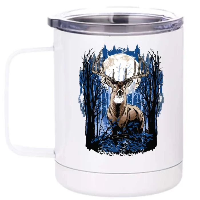 Hunters Deer Hunting Big Whitetail Buck Front & Back 12oz Stainless Steel Tumbler Cup