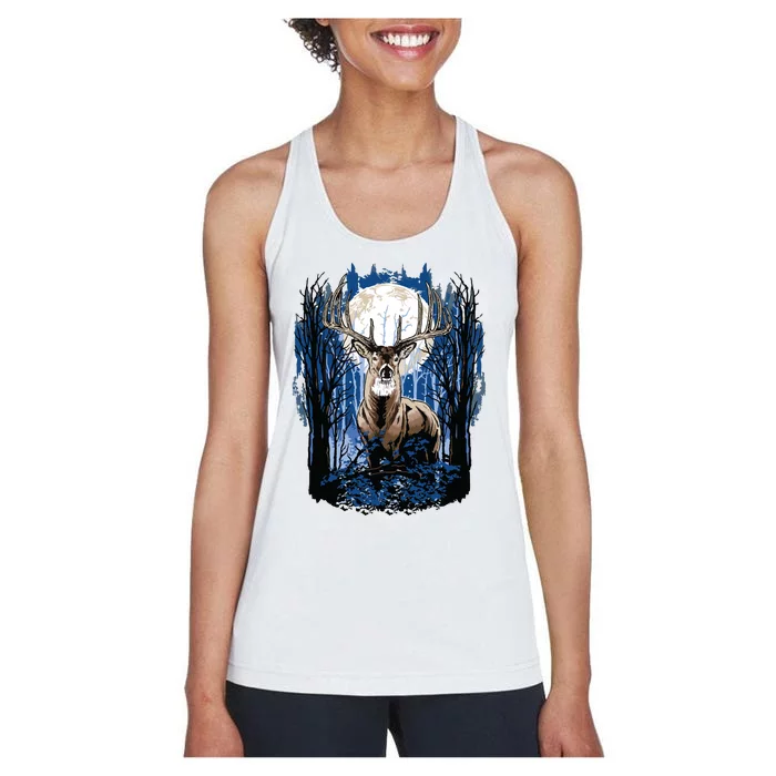 Hunters Deer Hunting Big Whitetail Buck Women's Racerback Tank