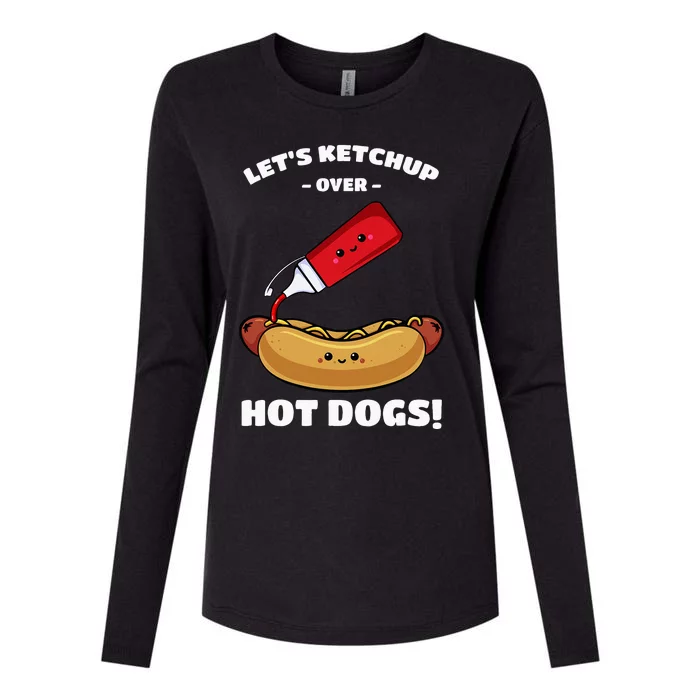 Hot Dog Hotdogs Wiener Frank Weenie Sausage Bun Frankfurter Womens Cotton Relaxed Long Sleeve T-Shirt