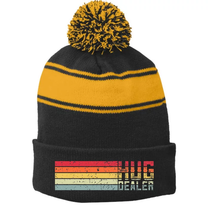 Hug Dealer Stripe Pom Pom Beanie