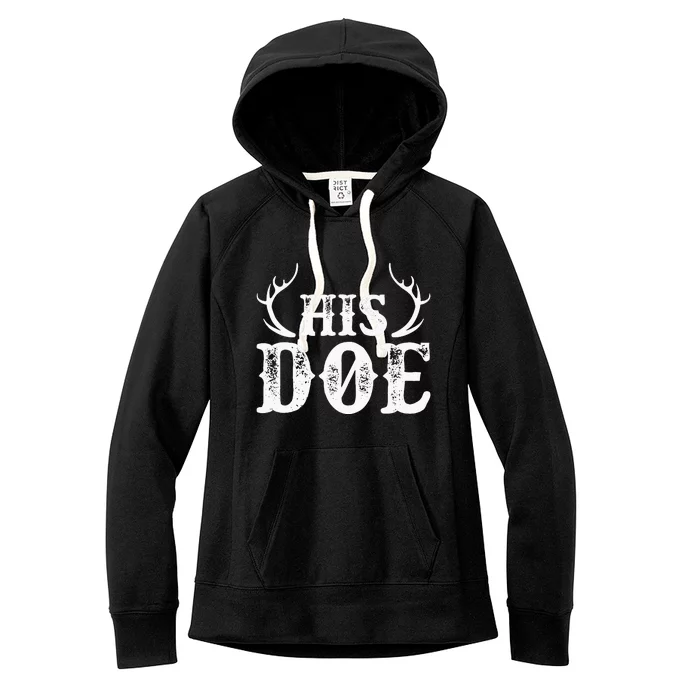 His Doe Her Buck Couples Cute Country Southern Women's Fleece Hoodie