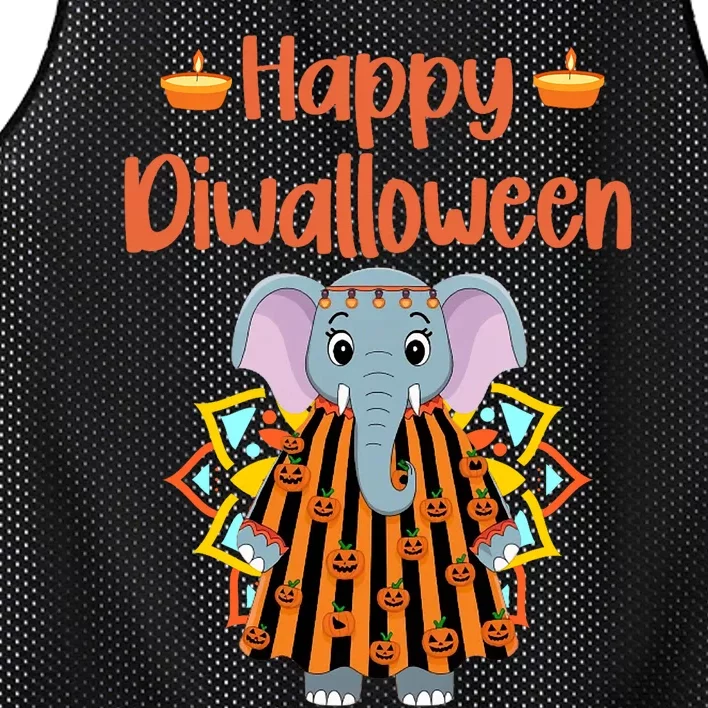 Happy Diwalloween Halloween Diwali Pumpkin Lantern Deepaval Mesh Reversible Basketball Jersey Tank