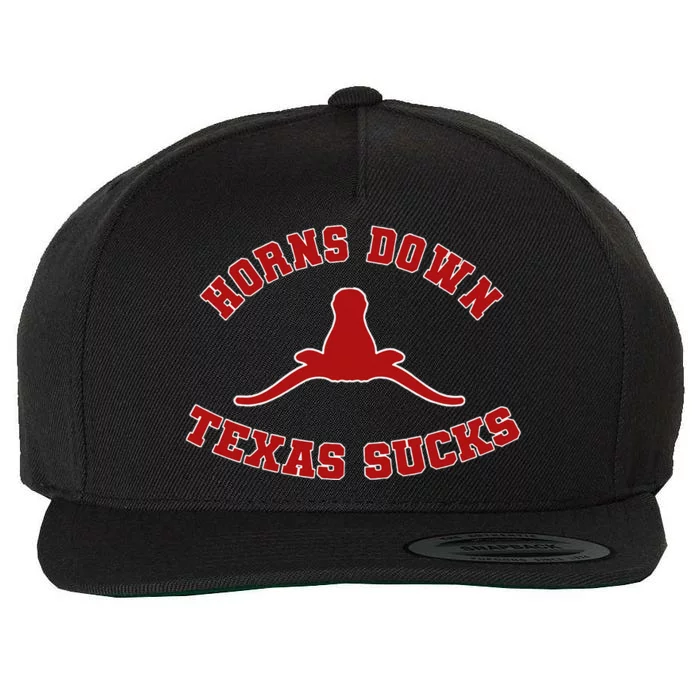 Horns Down  Horns Down Texas Sucks Wool Snapback Cap