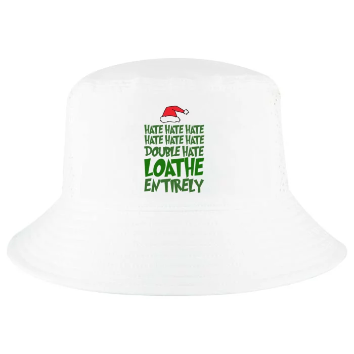 Hate Double Hate Loathe Entirely Funny Christmas Santa Cool Comfort Performance Bucket Hat