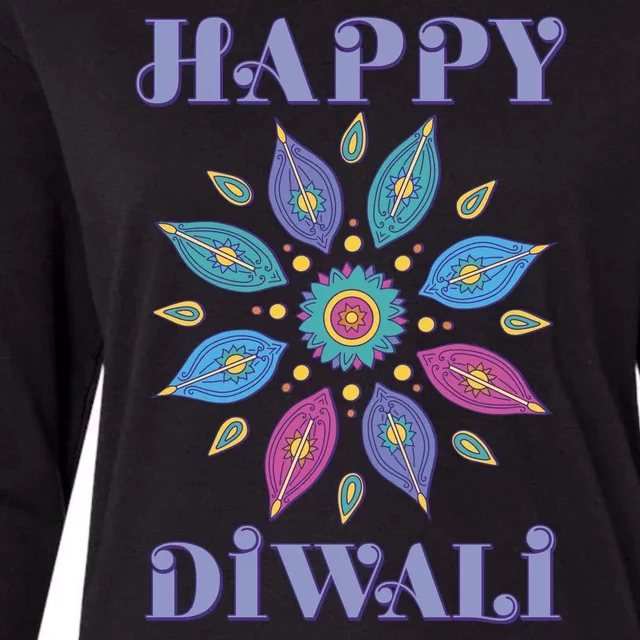 Happy Diwali Hindu Festival Womens Cotton Relaxed Long Sleeve T-Shirt