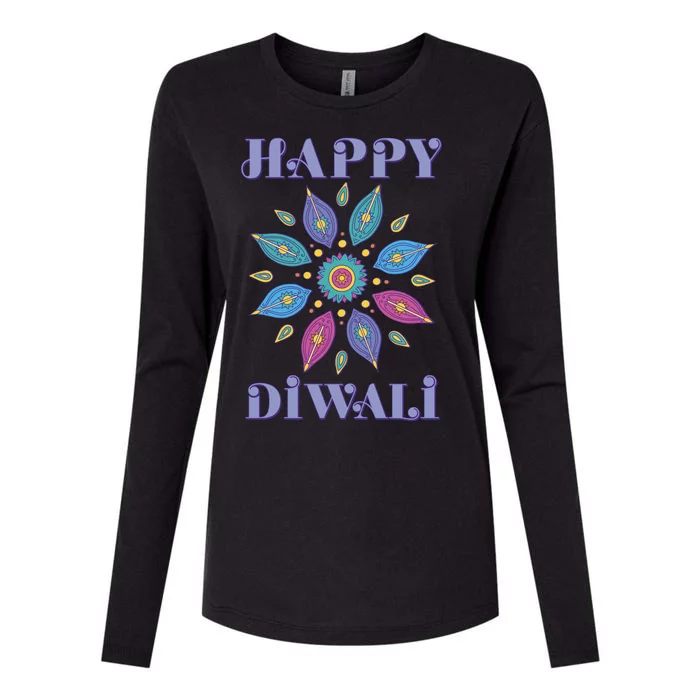 Happy Diwali Hindu Festival Womens Cotton Relaxed Long Sleeve T-Shirt