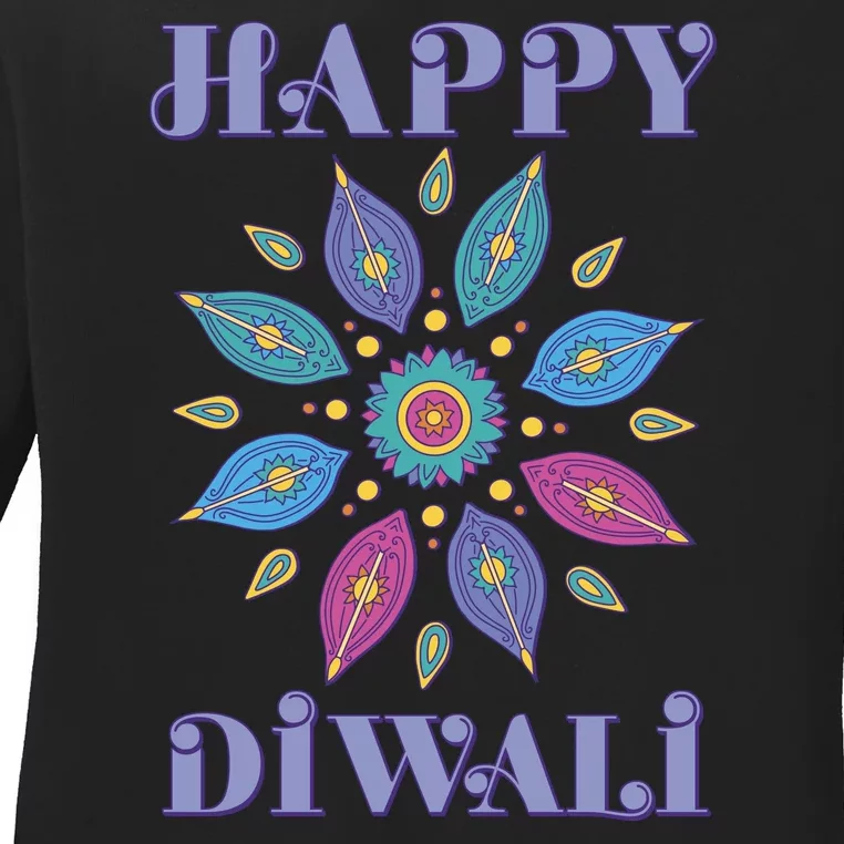 Happy Diwali Hindu Festival Ladies Long Sleeve Shirt