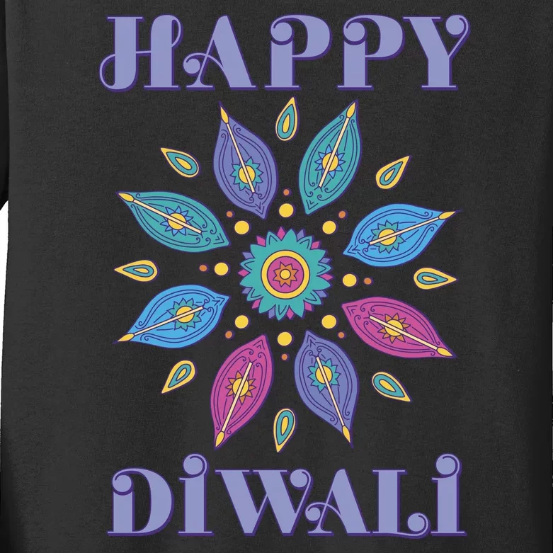 Happy Diwali Hindu Festival Kids Long Sleeve Shirt