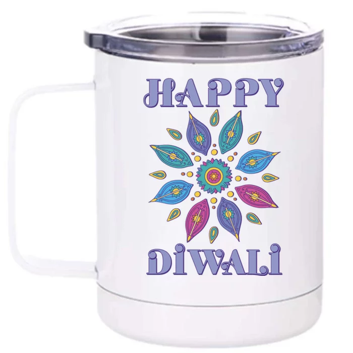 Happy Diwali Hindu Festival Front & Back 12oz Stainless Steel Tumbler Cup