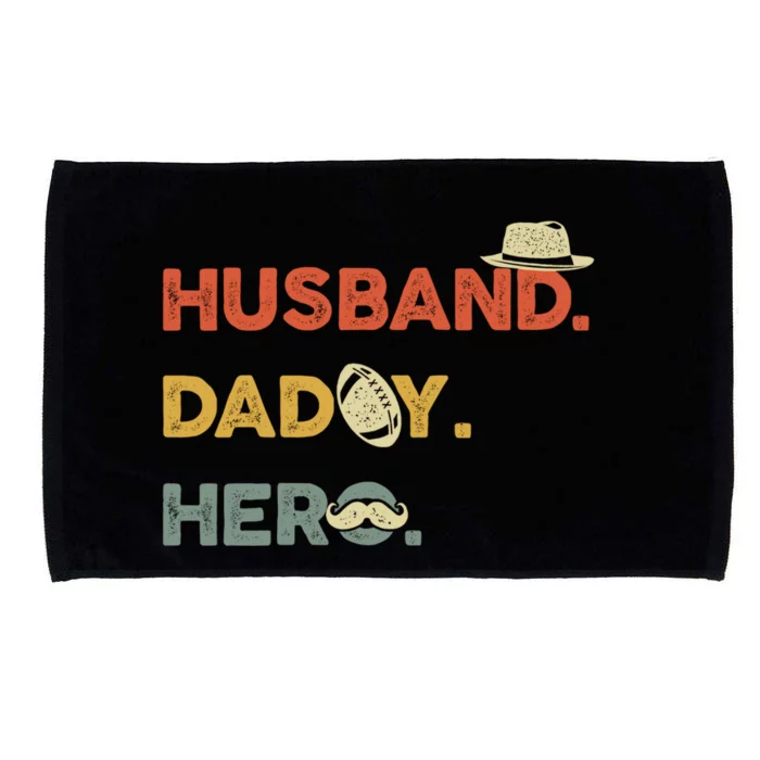 Husband Daddy Hero Funny Gift I Love You Dad Daddy Father Gift Microfiber Hand Towel