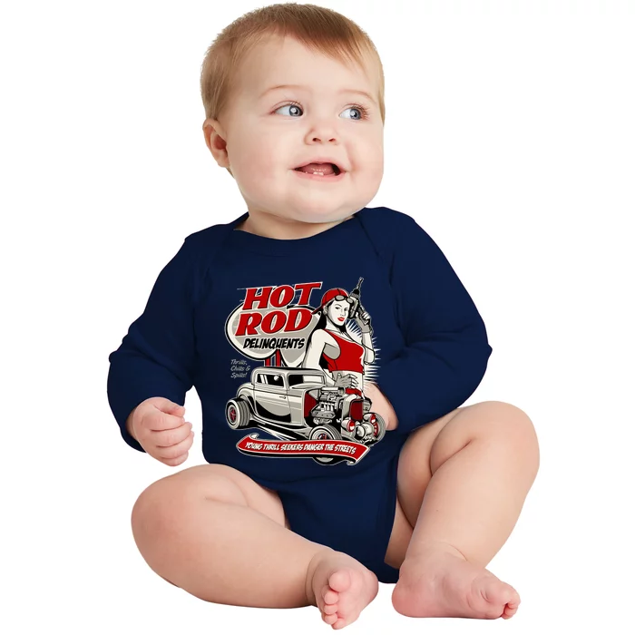 Hotrod Delinquents Baby Long Sleeve Bodysuit