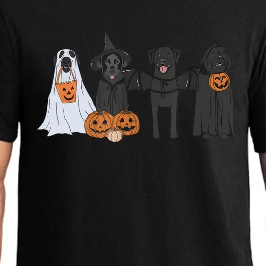 Black Labrador Halloween Ghost pumpkin Pajama Set