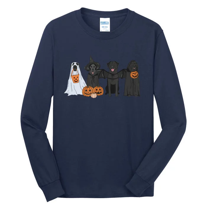 Black Labrador Halloween Ghost pumpkin Tall Long Sleeve T-Shirt