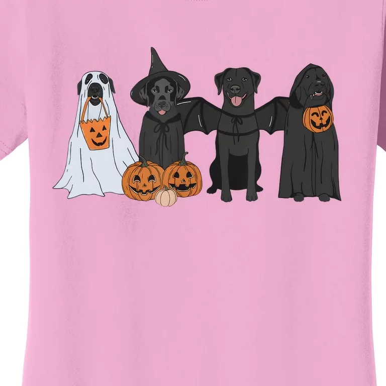 Black Labrador Halloween Ghost pumpkin Women's T-Shirt