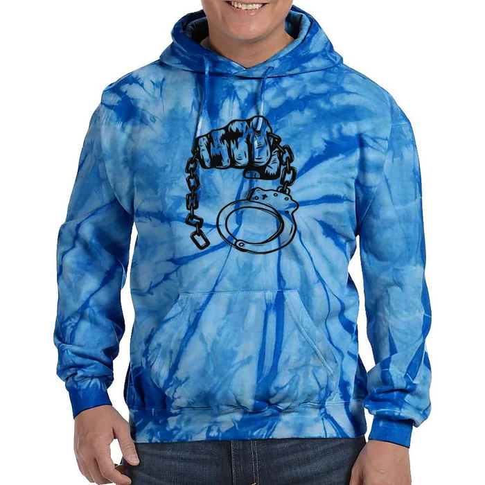 Hand Drawn Handcuff Fist Tie Dye Hoodie