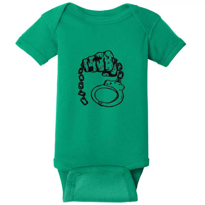 Hand Drawn Handcuff Fist Baby Bodysuit