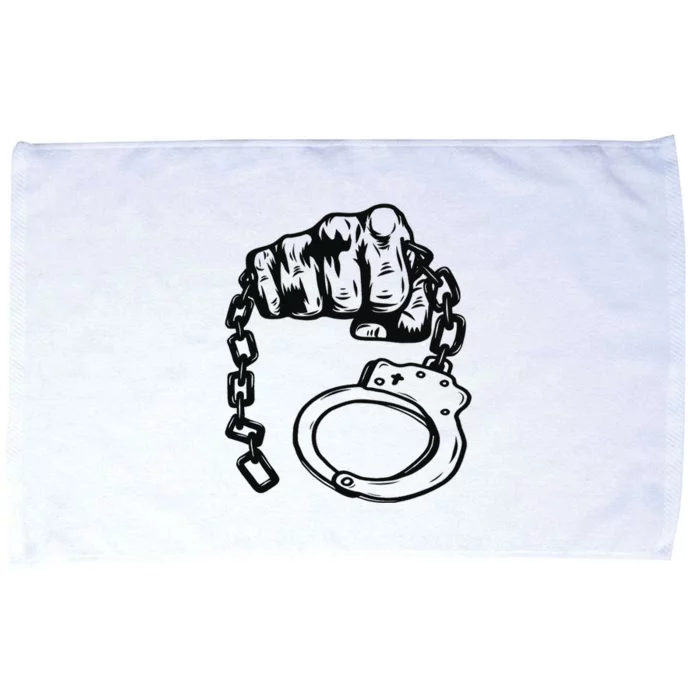 Hand Drawn Handcuff Fist Microfiber Hand Towel