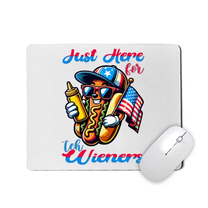 Hot Dog IM Just Here For The Wieners 4th Of July Mousepad