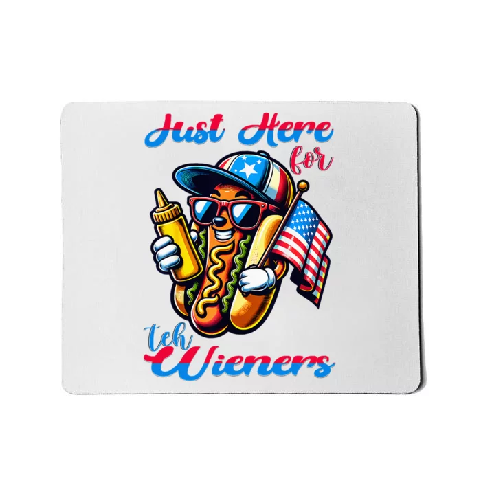 Hot Dog IM Just Here For The Wieners 4th Of July Mousepad