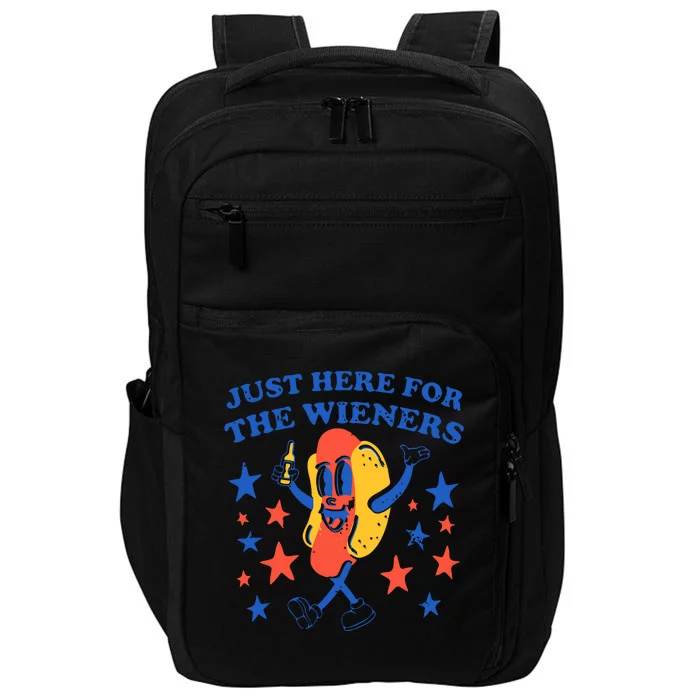 Hot Dog Im Just Here For The Wieners 4th Of July Impact Tech Backpack