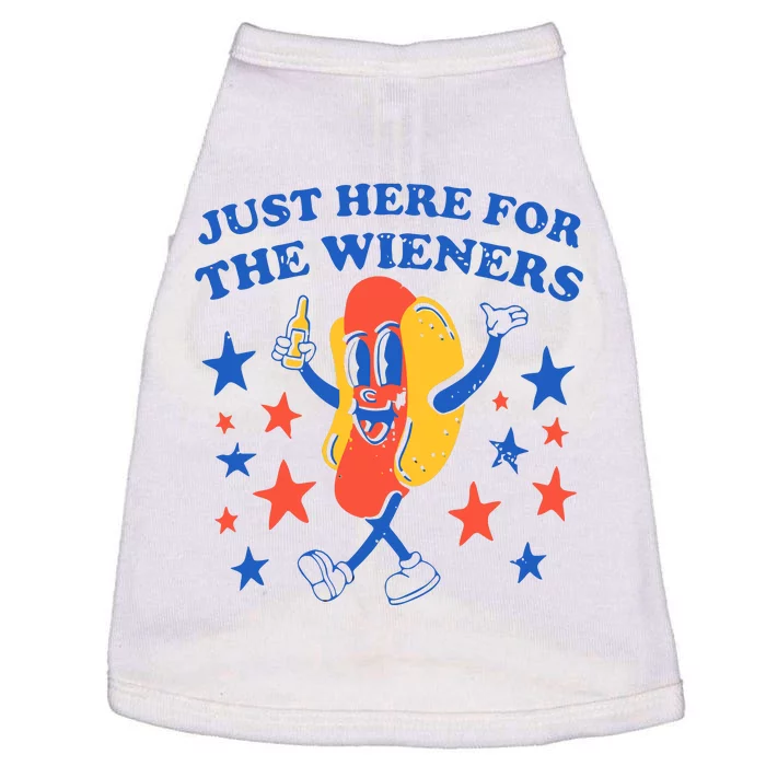 Hot Dog Im Just Here For The Wieners 4th Of July Doggie Tank