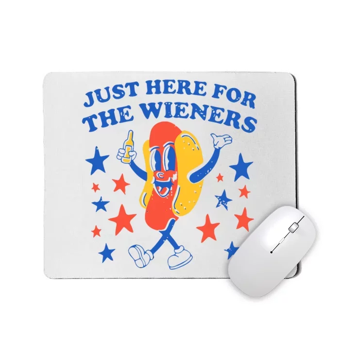 Hot Dog Im Just Here For The Wieners 4th Of July Mousepad