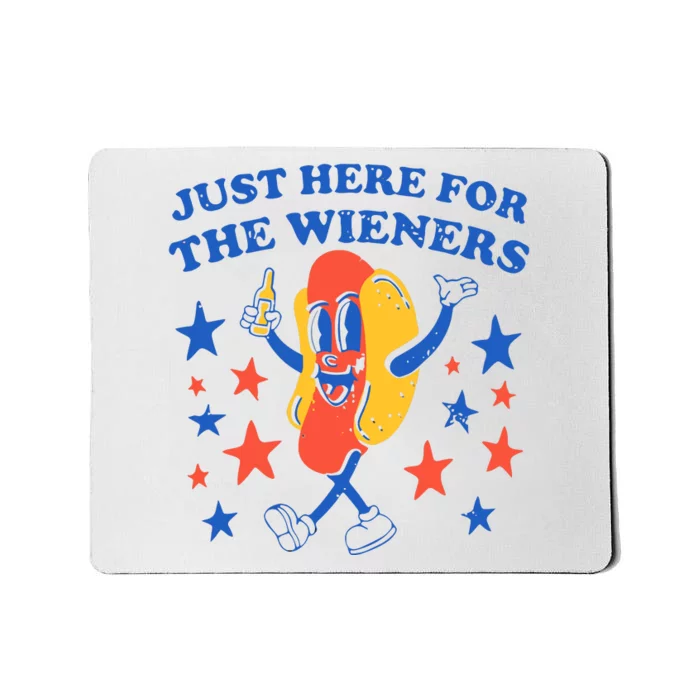 Hot Dog Im Just Here For The Wieners 4th Of July Mousepad