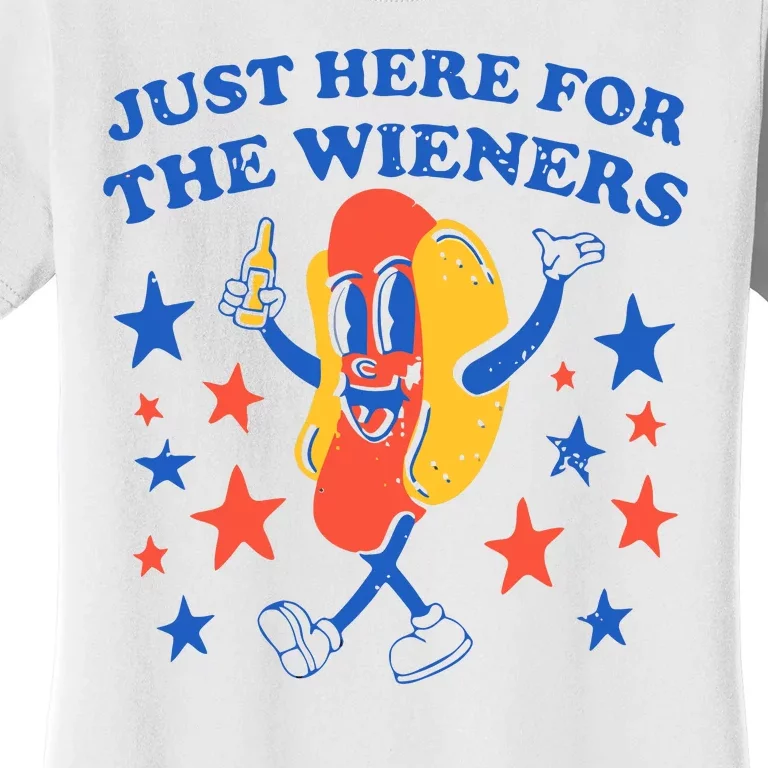 Hot Dog Im Just Here For The Wieners 4th Of July Women's T-Shirt