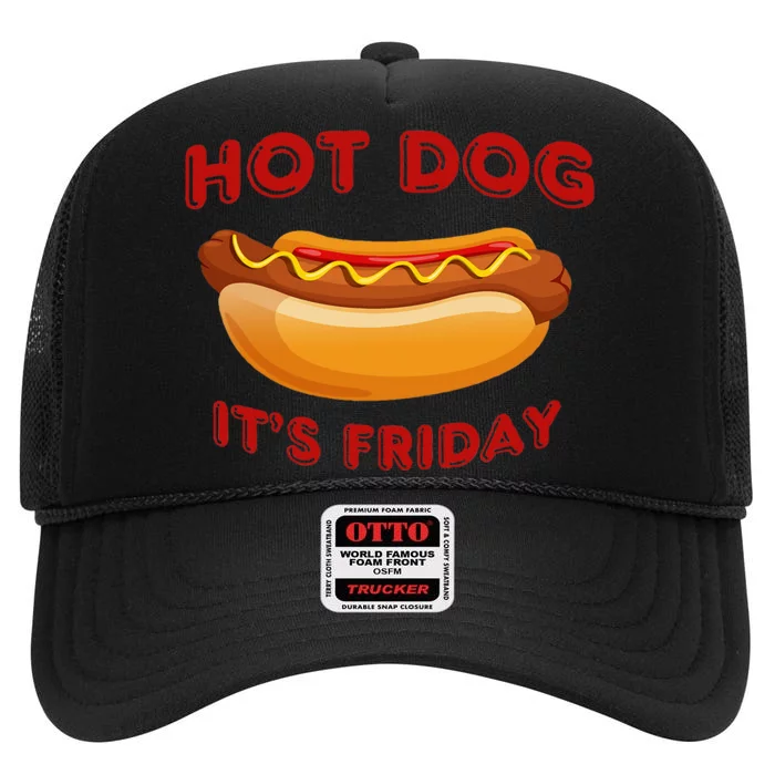 Hot Dog ItS Friday Fun Clothing High Crown Mesh Trucker Hat