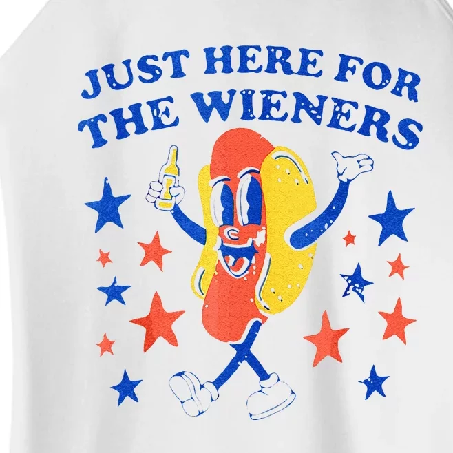 Hot Dog Im Just Here For The Wieners 4th Of July Funny Women’s Perfect Tri Rocker Tank