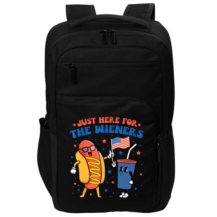 Hot Dog Im Just Here For The Wieners Funny 4Th Of July Impact Tech Backpack