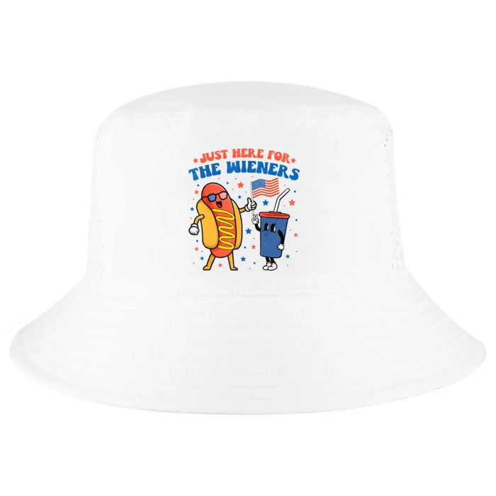 Hot Dog Im Just Here For The Wieners Funny 4Th Of July Cool Comfort Performance Bucket Hat